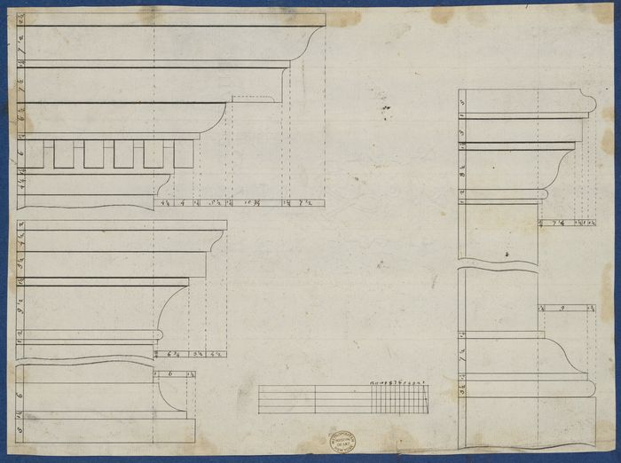 Moldings for Library Bookcase, from Chippendale Drawings, Vol. II