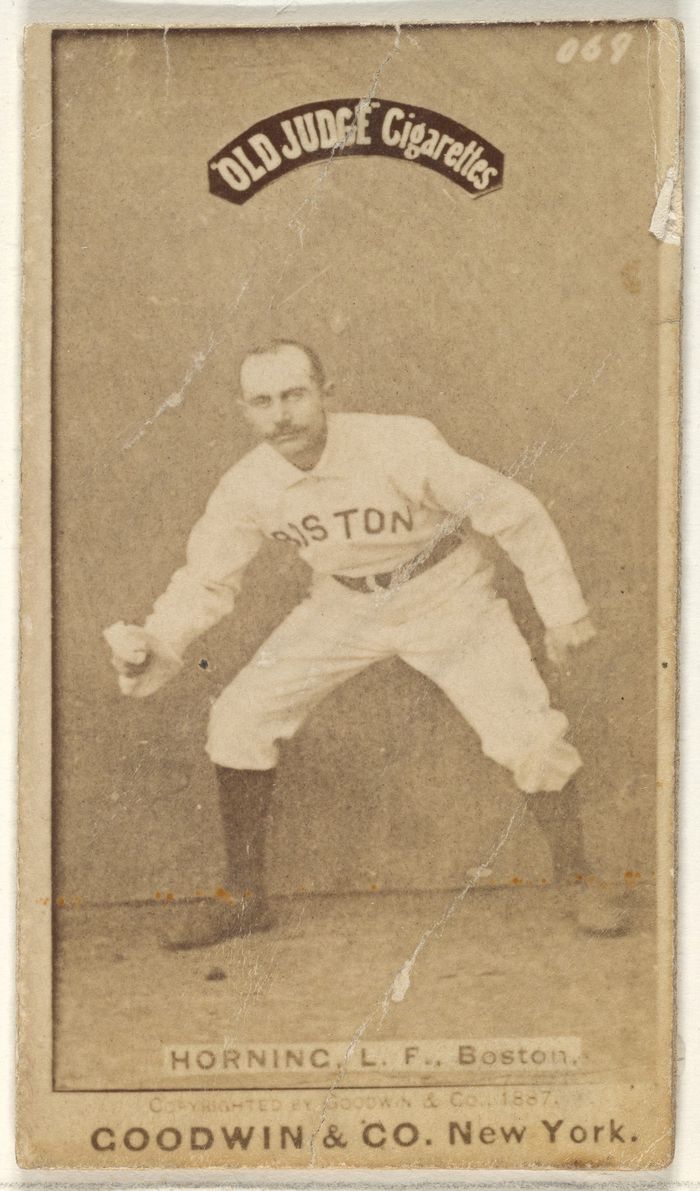 Horning, Left Field, Boston, from the Old Judge series (N172) for Old Judge Cigarettes
