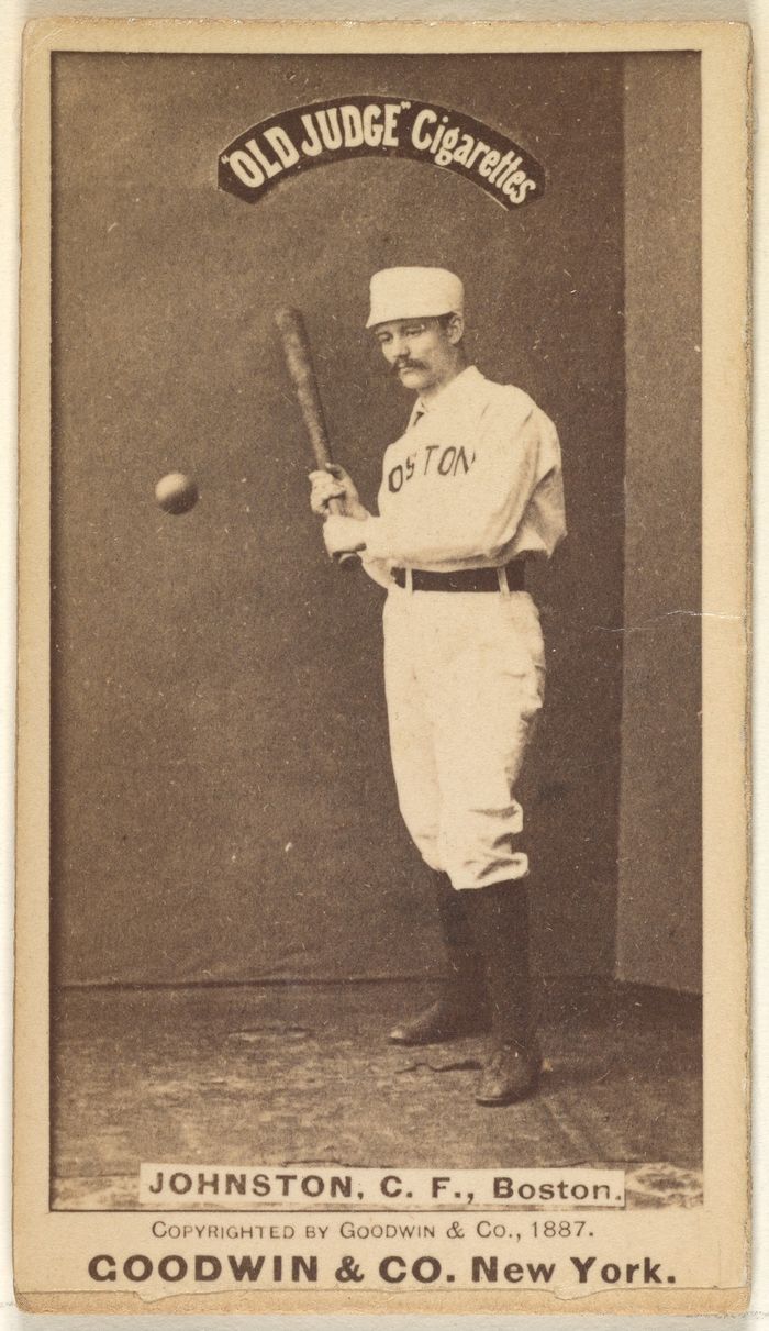 Johnston, Center Field, Boston, from the Old Judge series (N172) for Old Judge Cigarettes