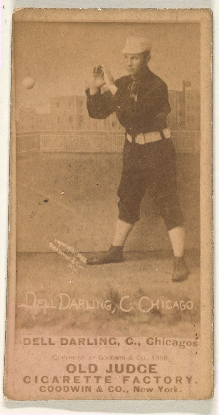 Dell Darling, Catcher, from the Old Judge series (N172) for Old Judge Cigarettes