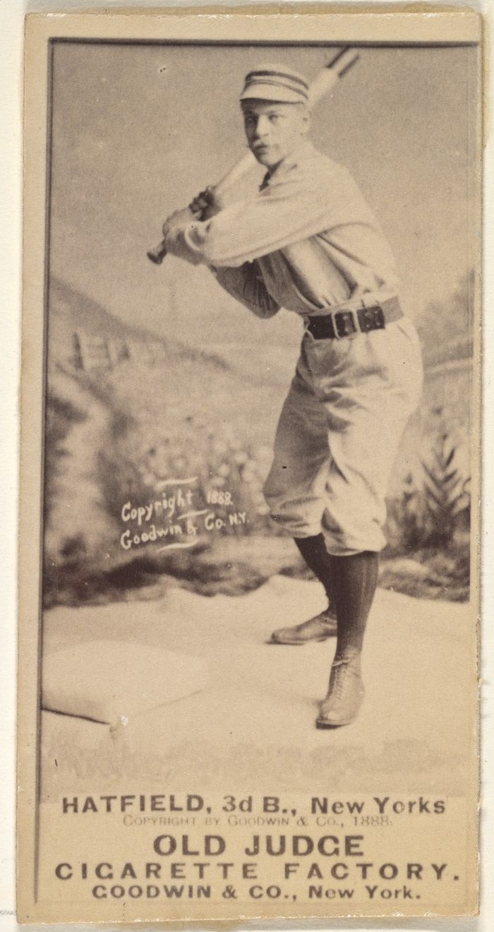 Gil Hatfield, 3rd Base, New York, from the Old Judge series (N172) for Old Judge Cigarettes