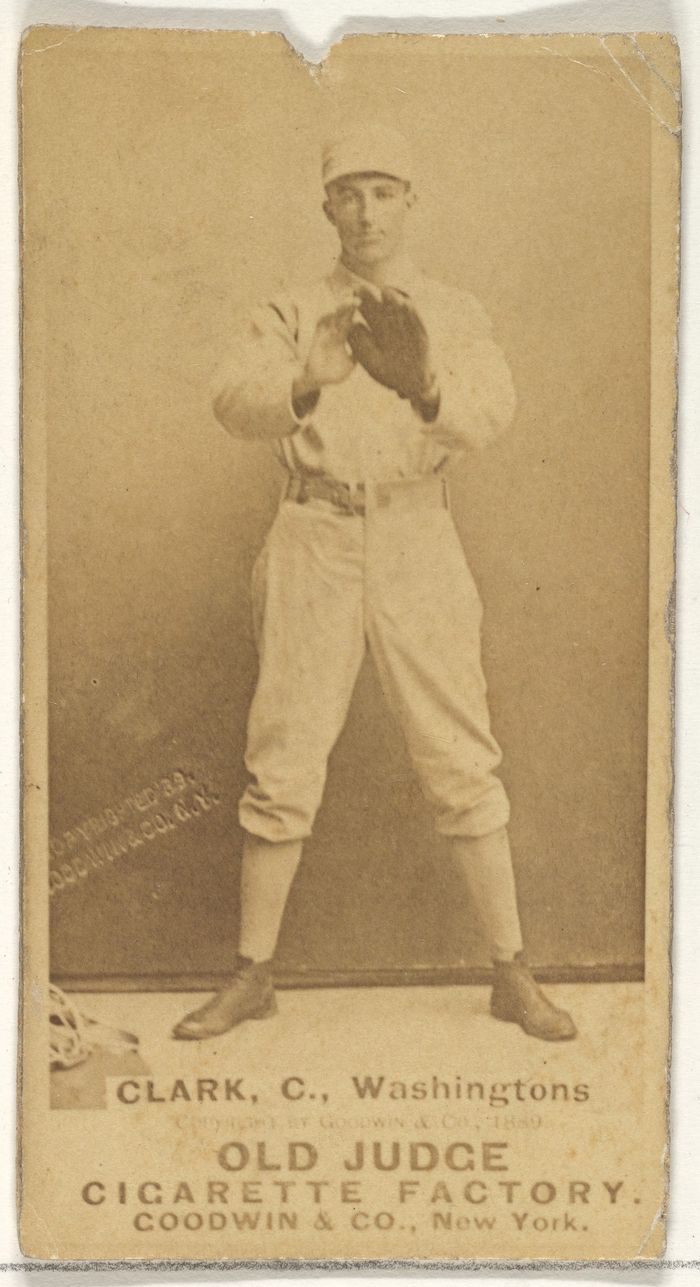Owen F. "Spider" Clark, Catcher, Washington Nationals, from the Old Judge series (N172) for Old Judge Cigarettes