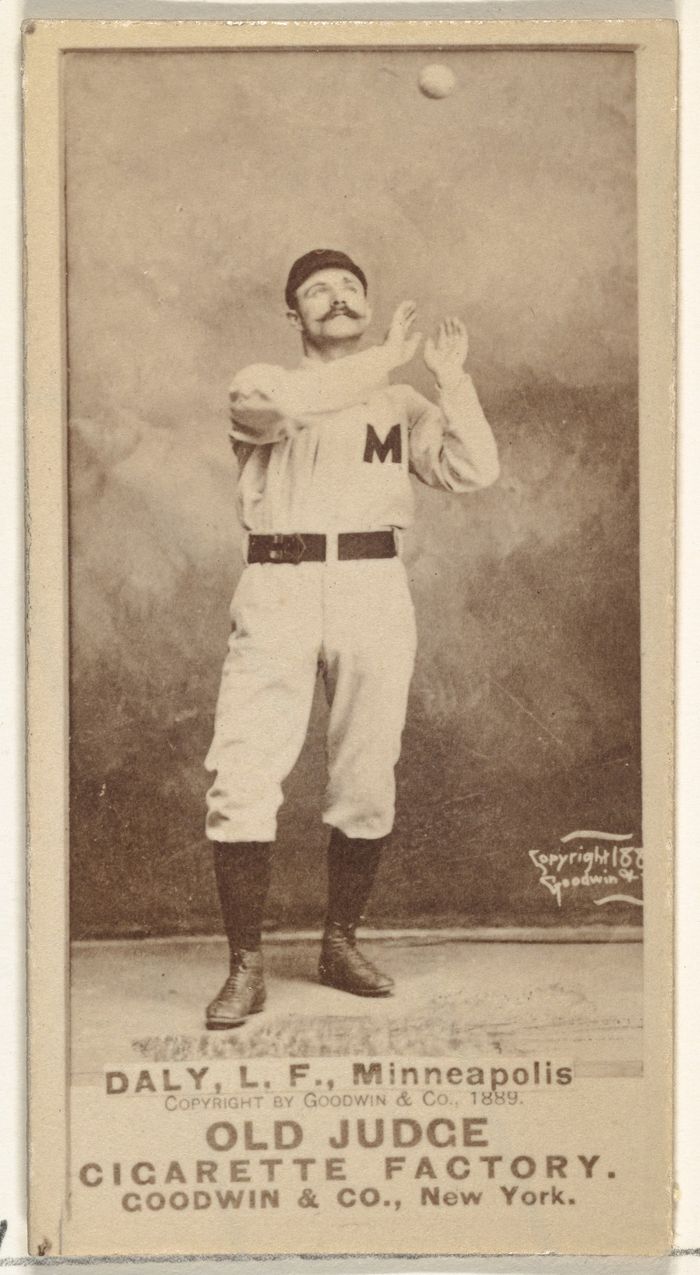 James J. "Sun" Daly, Left Field, Minneapolis, from the Old Judge series (N172) for Old Judge Cigarettes
