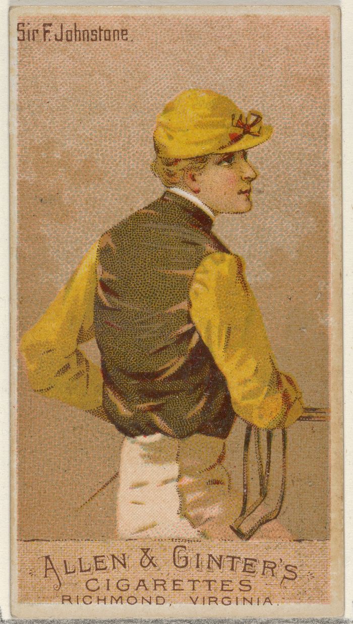 Sir F. Johnstone, from the Racing Colors of the World series (N22a) for Allen & Ginter Cigarettes