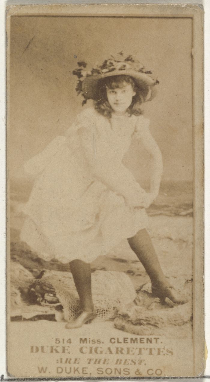 Card Number 514, Miss Clement, from the Actors and Actresses series (N145-7) issued by Duke Sons & Co. to promote Duke Cigarettes