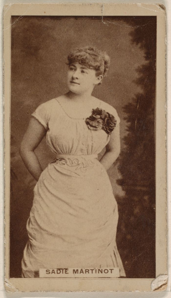 Sadie Martinot, from the Actresses series (N245) issued by Kinney Brothers to promote Sweet Caporal Cigarettes