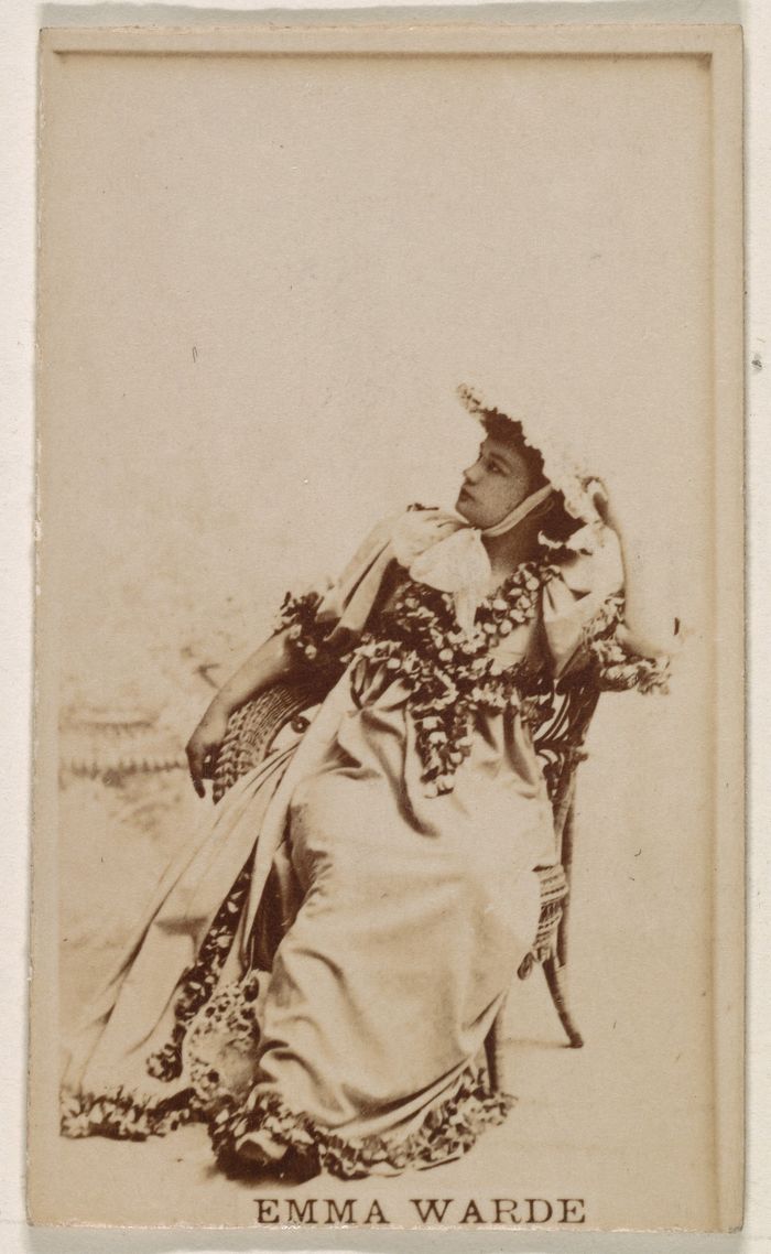 Emma Warde, from the Actresses series (N245) issued by Kinney Brothers to promote Sweet Caporal Cigarettes