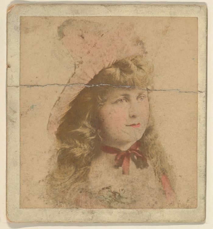 Actress wearing pink bonnet, from the Actresses series (N246), Type 2, issued by Kinney Brothers to promote Sporting Extra Cigarettes