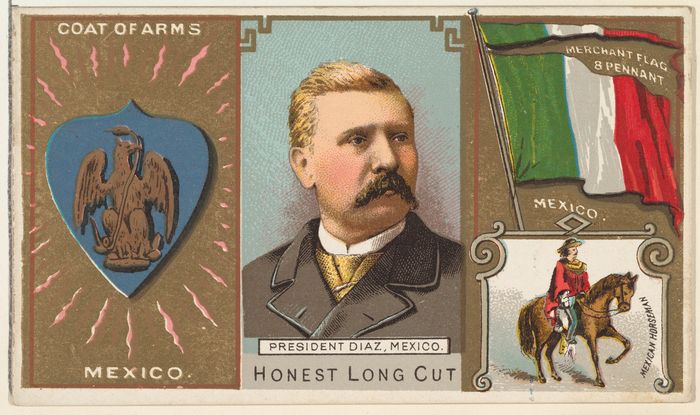 President Diaz of Mexico, from the Rulers, Flags, and Coats of Arms series (N126-1) issued by W. Duke, Sons & Co.