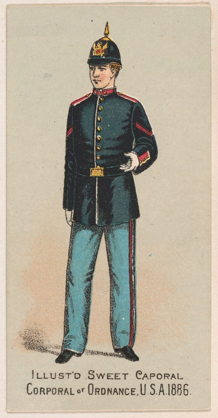 Corporal of Ordnance, United States Army, 1886, from the Military Series (N224) issued by Kinney Tobacco Company to promote Sweet Caporal Cigarettes