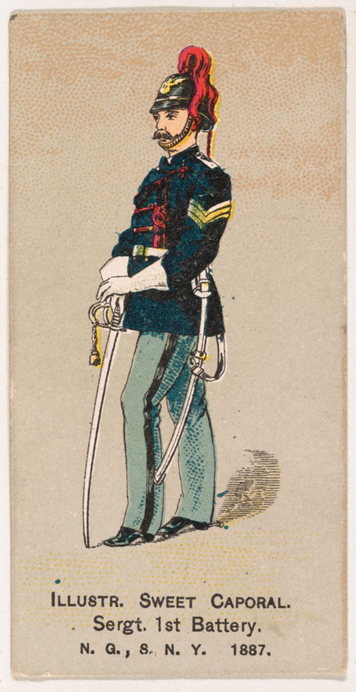 Sergeant, 1st Battery, National Guard of the State of New York, 1887, from the Military Series (N224) issued by Kinney Tobacco Company to promote Sweet Caporal Cigarettes