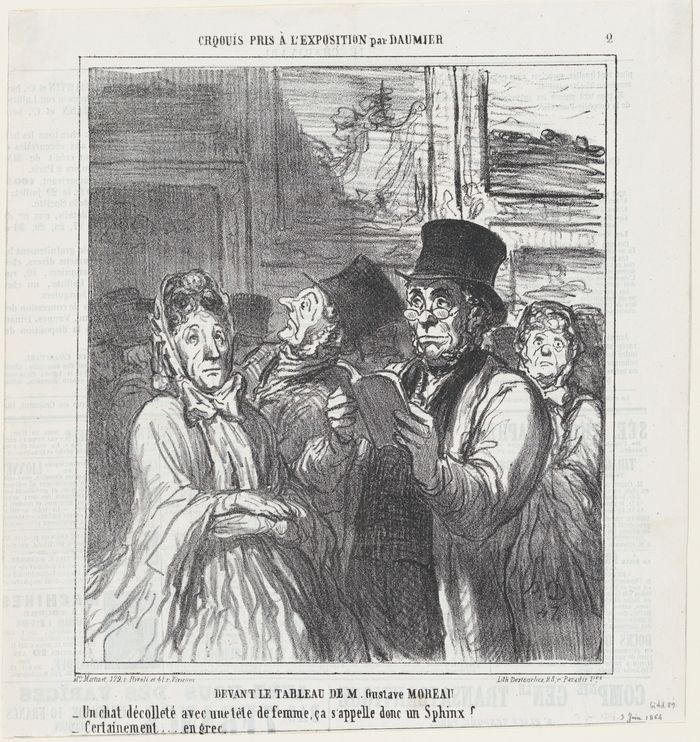 In front of Mr. Gustave Moreau's paintings, from 'Exhibition sketches,' published in Le Charivari, June 3, 1864