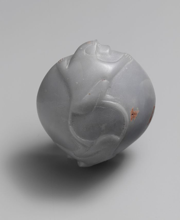 Ointment Bowl with Two Monkeys in Relief