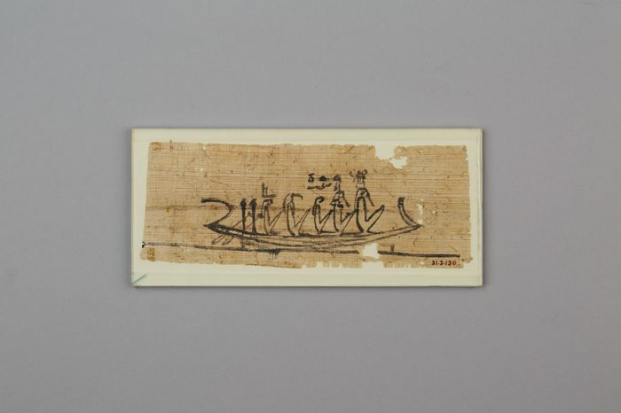 Papyrus Fragment of Deities in a Boat