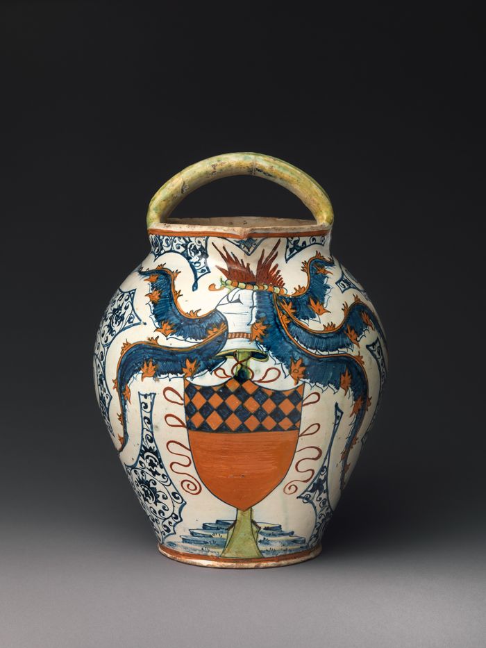 Double-spouted pitcher with arms of the Antinori family