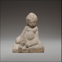Terracotta oil lamp