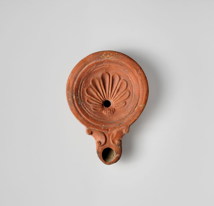 Terracotta oil lamp