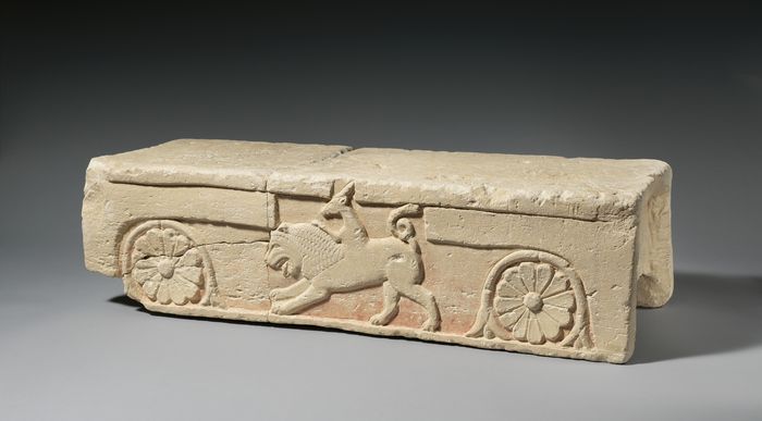 Limestone footstool