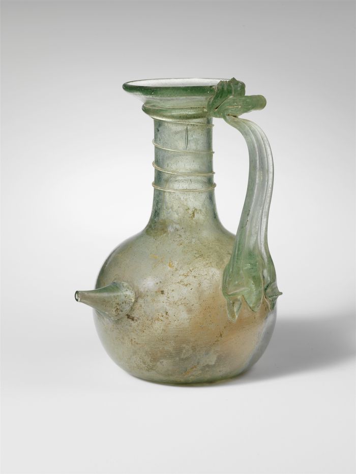Glass jug with spout