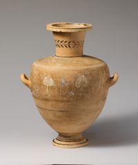 Terracotta rim fragment with bands and dots