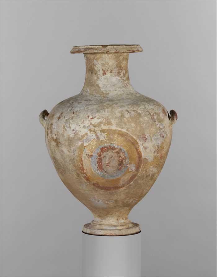 Terracotta Hadra hydria (water jar)
