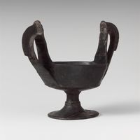 Terracotta fragments of a kylix (drinking cup)
