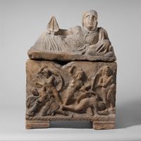 Terracotta oil lamp