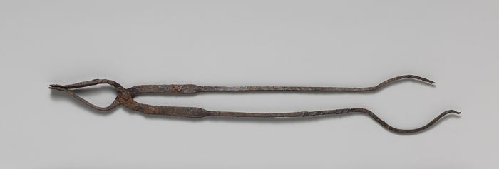 Iron fire-tongs