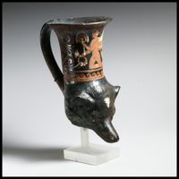 Terracotta oil lamp