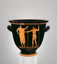 Fragment of a terracotta volute-krater (bowl for mixing wine and water)