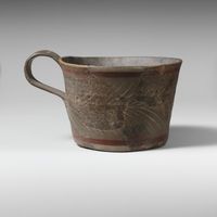Terracotta oil lamp