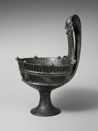 Glass mosaic ribbed bowl fragment