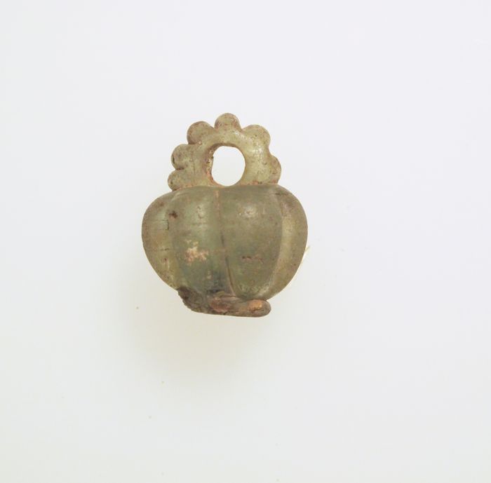 Glass pendant in the form of a jar