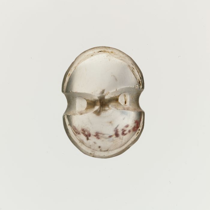 Rock crystal bead in the form of a figure-of-eight shield