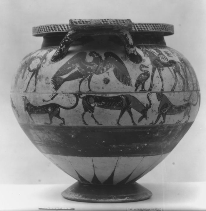 Terracotta column-krater (bowl for mixing wine and water)
