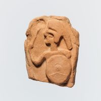 Terracotta rim fragment of a kylix (drinking cup)