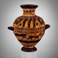 Terracotta Nolan neck-amphora (jar)