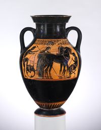 Fragment of a terracotta column-krater (bowl for mixing wine and water)