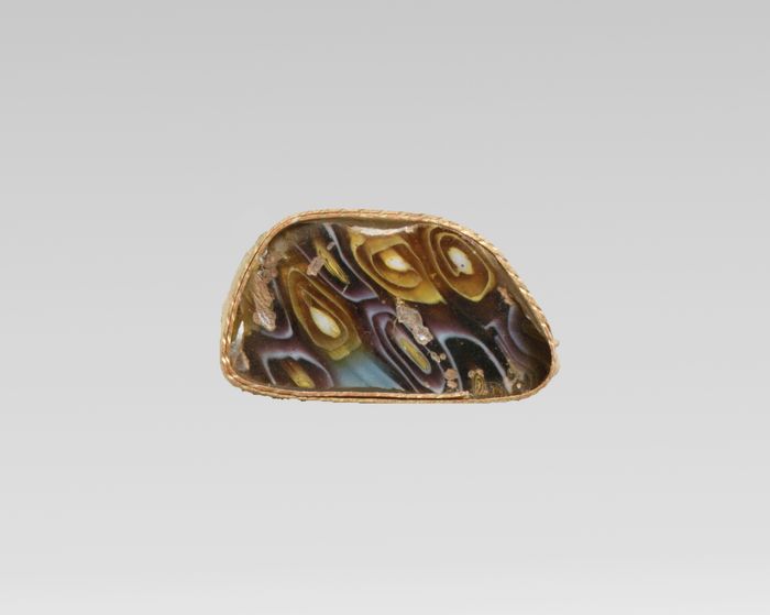 Glass mosaic carinated bowl fragment
