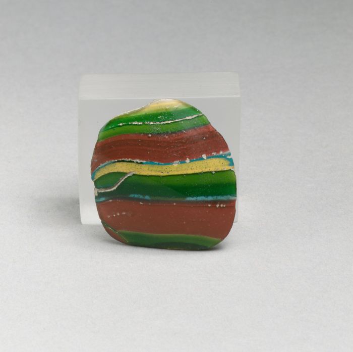 Glass striped mosaic bowl fragment