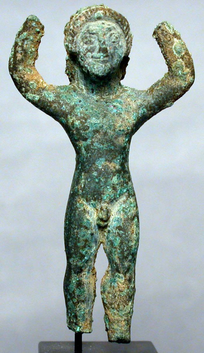 Bronze statuette of a man
