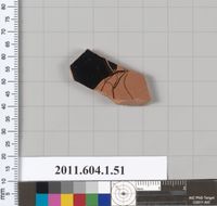 Terracotta rim fragment of a kylix (drinking cup)