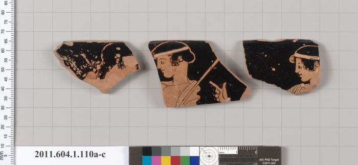 Terracotta rim fragments of a kylix (drinking cup)