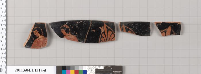 Terracotta rim fragments of a kylix (drinking cup)