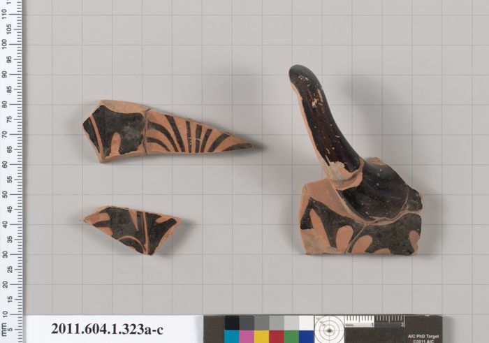 Terracotta fragments of a kylix (drinking cup)