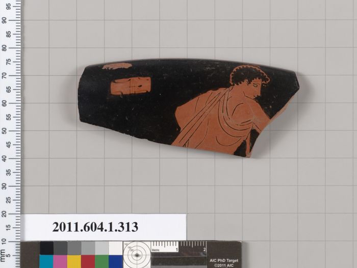 Terracotta rim fragment of a kylix (drinking cup)