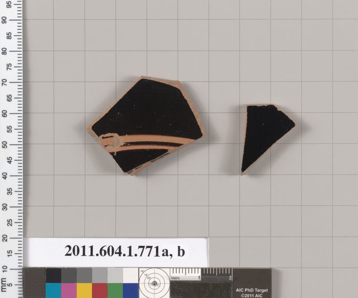 Terracotta fragments of kylikes (drinking cups)
