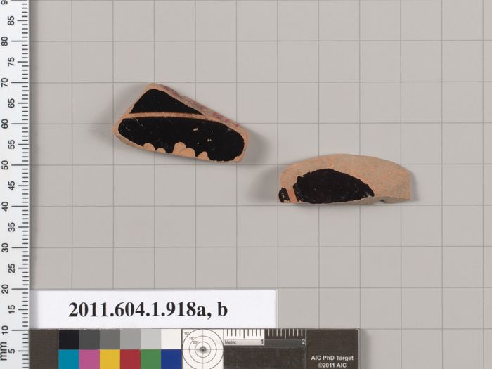 Terracotta fragments of kylikes (drinking cups)