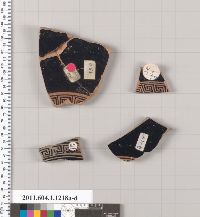 Terracotta fragments of kylikes (drinking cups)