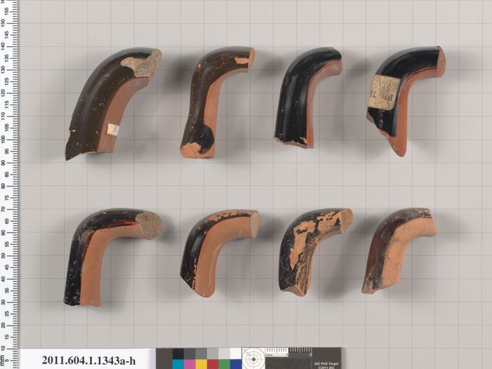 Terracotta fragments of kylikes (drinking cups)